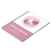 エレガントな女子のためのアイススケートテーマの冬のスポーツノート ピンク ノートブック (左側)