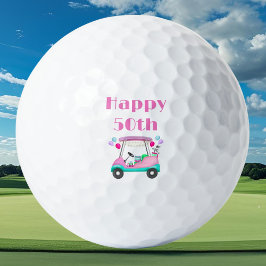 エレガントな女性のためのゴルフパーティーカート 50歳の誕生日 ゴルフボール
