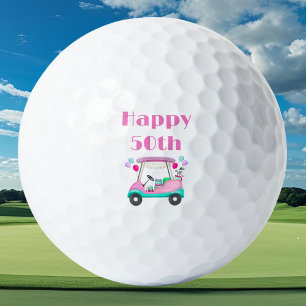 エレガントな女性のためのゴルフパーティーカート 50歳の誕生日 ゴルフボール