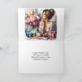 エレガントな女性のための母の日折りたたみホリデーカード シーズンカード (内部)