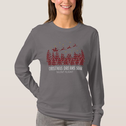 エレガントな女性のクリスマスホリデールック Tシャツ (正面)