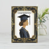 エレガントな女性の卒業生 招待状 (スタンド正面)