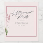 エレガントな女性の淡色花柄引退パーティー ワインラベル (シングルラベル)