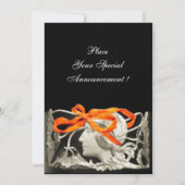 エレガントな女性の美しさのジュエリー/レディ、赤いリボン、花 招待状 (裏面)