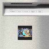 エレガントな女性の美しさのジュエル / レディ、青いリボン、花 マグネット (インサイチュ (食洗機))