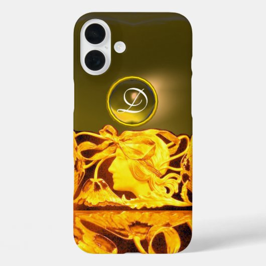 エレガントな女性の美しさの宝石 / レディ、青いリボン、花 Case-Mate iPhoneケース (裏面)
