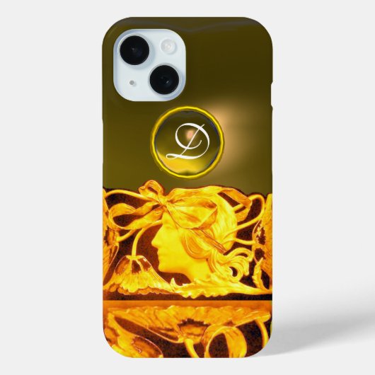エレガントな女性の美しさの宝石 / レディ、青いリボン、花 Case-Mate iPhoneケース (裏面)