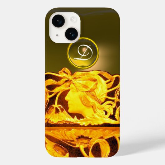 エレガントな女性の美しさの宝石 / レディ、青いリボン、花 Case-Mate iPhoneケース (裏面)