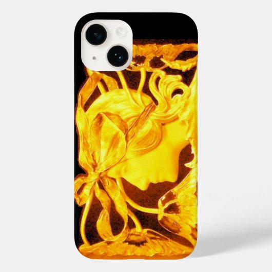 エレガントな女性の美しさの宝石 / レディ、青いリボン、花 Case-Mate iPhoneケース (裏面)