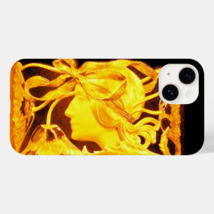 エレガントな女性の美しさの宝石 / レディ、青いリボン、花 Case-Mate iPhone 14ケース