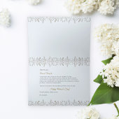 エレガントな女性の花が咲く髪 青 女性の日 サンキューカード