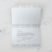 エレガントな女性の花が咲く髪 青 女性の日 サンキューカード (内部)