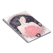 エレガントな女性　抽象的な平和的なピンクのノートブック ノートブック (右側)