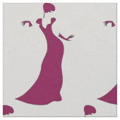 エレガントな女性sillouette ファブリック (クローズアップ)