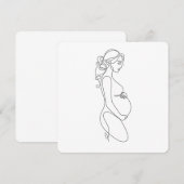 エレガントな妊娠ラインアート ミニマリスト 招待状 (正面/裏面)