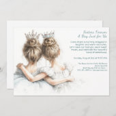 エレガントな姉妹の日ブランチ招待状 - パステルアート 招待状 (正面/裏面)