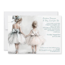 エレガントな姉妹の日ブランチ招待状 - パステルアート