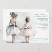 エレガントな姉妹の日ブランチ招待状 - パステルアート 招待状 (正面/裏面)