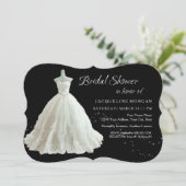 エレガントな婚礼衣裳のブライダルシャワーの招待状 招待状 (スタンド正面)