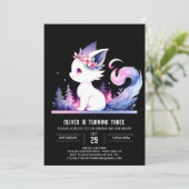 エレガントな子供の猫の誕生日 招待状 (スタンド正面)