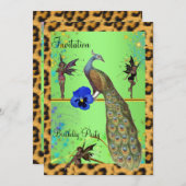 エレガントな孔雀と妖精たち 招待状 (正面/裏面)