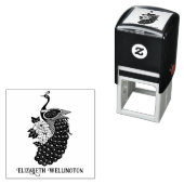 エレガントな孔雀と花の名前 セルフインキングスタンプ (インサイチュ)