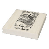 エレガントな孔雀のガーデン カップル 名前イニシャル ラバースタンプ (スタンプ)