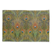 エレガントな孔雀のスタイリッシュな金ゴールドの羽パターン 枕カバー (裏面)