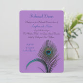 エレガントな孔雀のリハーサルディナー（紫） 招待状 (スタンド正面)