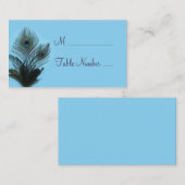 エレガントな孔雀の座席表(ターコイズ) プレイスカード (正面/裏面)