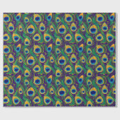 エレガントな孔雀の羽 ラッピングペーパー (フラット)