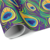 エレガントな孔雀の羽 ラッピングペーパー (ロールコーナー)