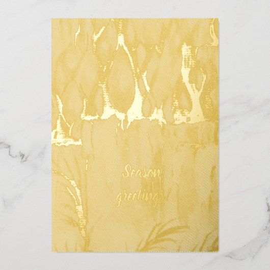 エレガントな季節の挨拶のキャンドル ホイル フェイバータグ 箔シーズンカード (正面)