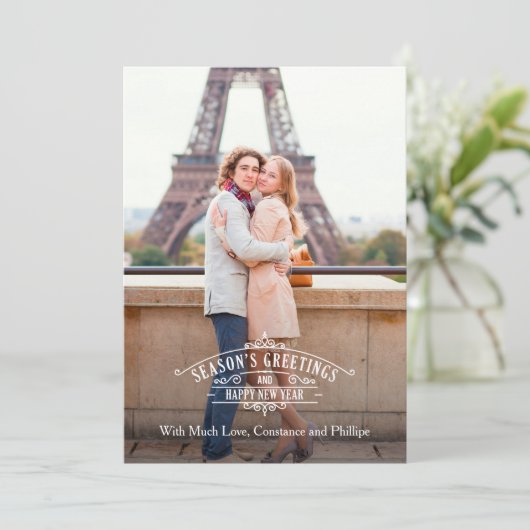 エレガントな季節の挨拶の写真カードGroupon シーズンカード (スタンド正面)
