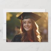 エレガントな学校卒業写真年グリッター 招待状 (裏面)