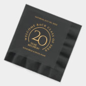 エレガントな学校・大学の20年ぶりの同窓会 箔ナプキン (左)