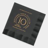 エレガントな学校 大学 10周年同窓会 箔ナプキン (左)