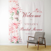 エレガントな完璧な桜ピンクのブライダルシャワーウェルカム タペストリー (インサイチュ)