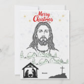 エレガントな宗教的なキリストの誕生の3枚の写真の家族のクリスマス シーズンカード (裏面)