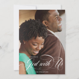 エレガントな宗教的イメージ - 私たちと共に神 - フォト シーズンカード