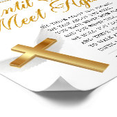 エレガントな宗教的写真葬儀詩の看板 ポスター (角)