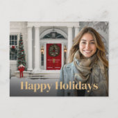 エレガントな家の不動産屋さんの写真のホリデーカード シーズンポストカード (正面)