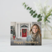 エレガントな家の不動産屋さんの写真付きホリデーカード シーズンポストカード (スタンド正面)