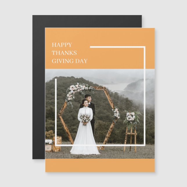 エレガントな家族写真 & ハッピーサンクスギビングデー (正面/裏面)