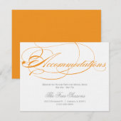 エレガントな宿泊施設のご案内 - オレンジ 招待状 (正面/裏面)