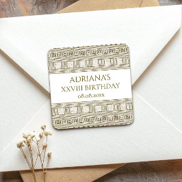 エレガントな寺院の柱が特徴のローマ トーガ パーティー スクエアシール