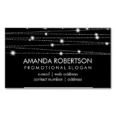 エレガントな専門のきらめくなライン黒 マグネット名刺 (正面)