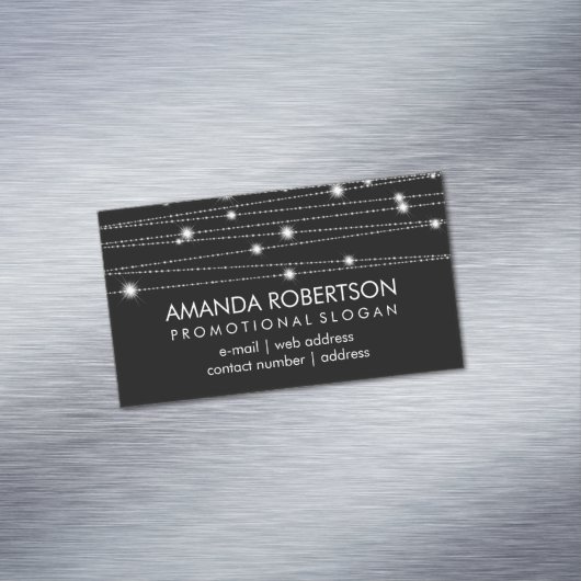 エレガントな専門のきらめくなライン黒 マグネット名刺 (インサイチュ)