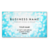 エレガントな専門のターコイズのグリッターライト マグネット名刺 (正面)