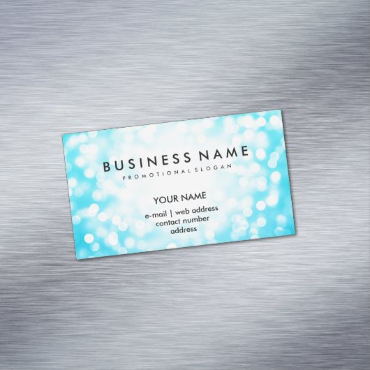 エレガントな専門のターコイズのグリッターライト マグネット名刺 (インサイチュ)